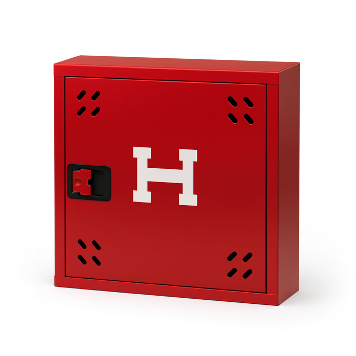 Slika Hidrantni ormar zidni crveni sa crevom Ø52×15 m, ventilom i mlaznicom